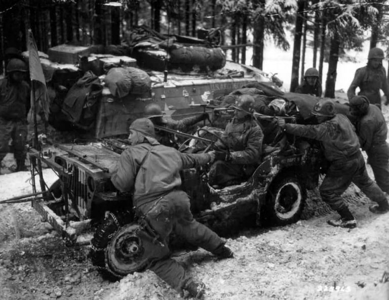 Medical Detachment 51st Armored Infantry Battalion Jeep - Battle of the Bulge