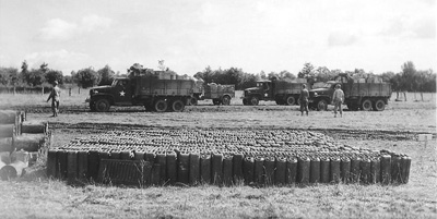 Jerry cans at fuel depot