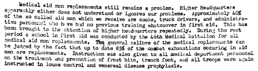 Division Surgeon Journal Nov 1944- Replacements