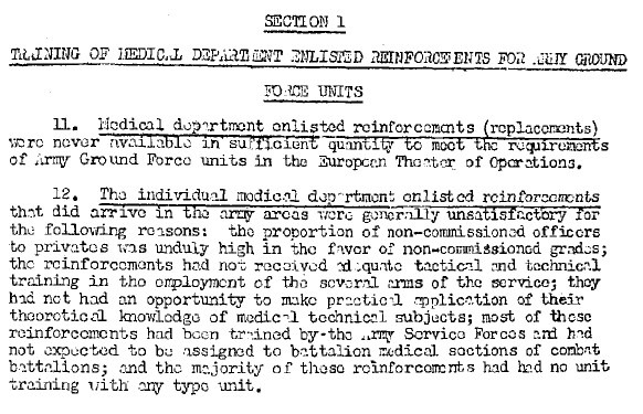 General Board 1945 training status of medical personnel in ETO-8