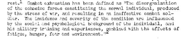 General Board 1945 Combat Exhaustion-Definition