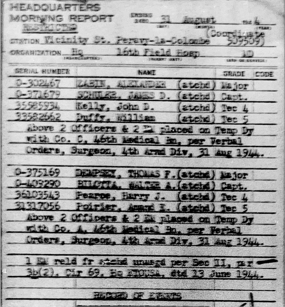 MR 16th FH: ASG to Clearing Stations